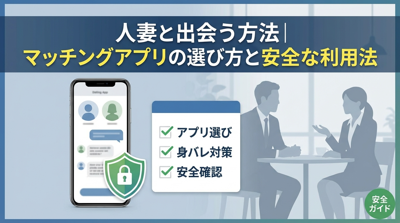 人妻と出会う方法｜マッチングアプリの選び方と安全な利用法を徹底解説【2026年版】