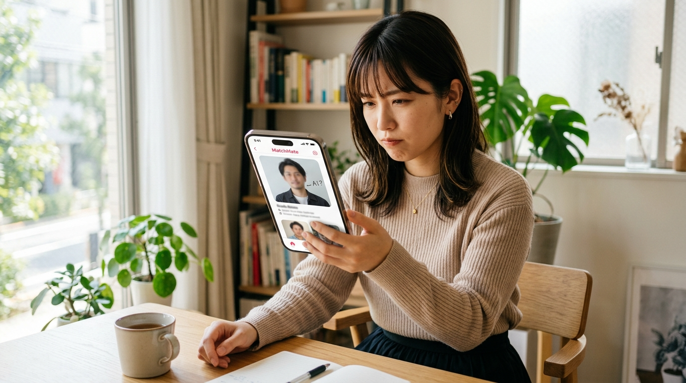 マッチングアプリのAI写真を見抜く方法｜AV3チェック法で詐欺を防ぐ